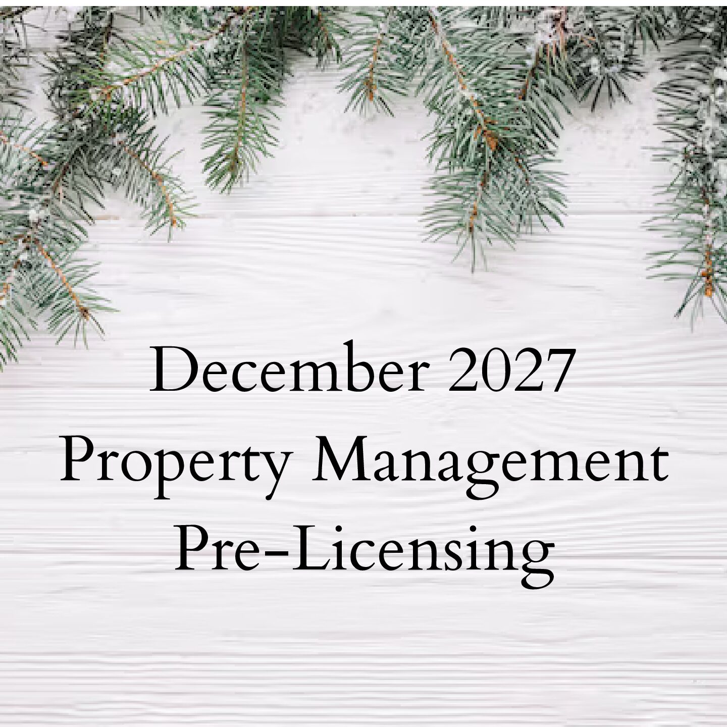 DECEMBER Pre-Licensing 2027